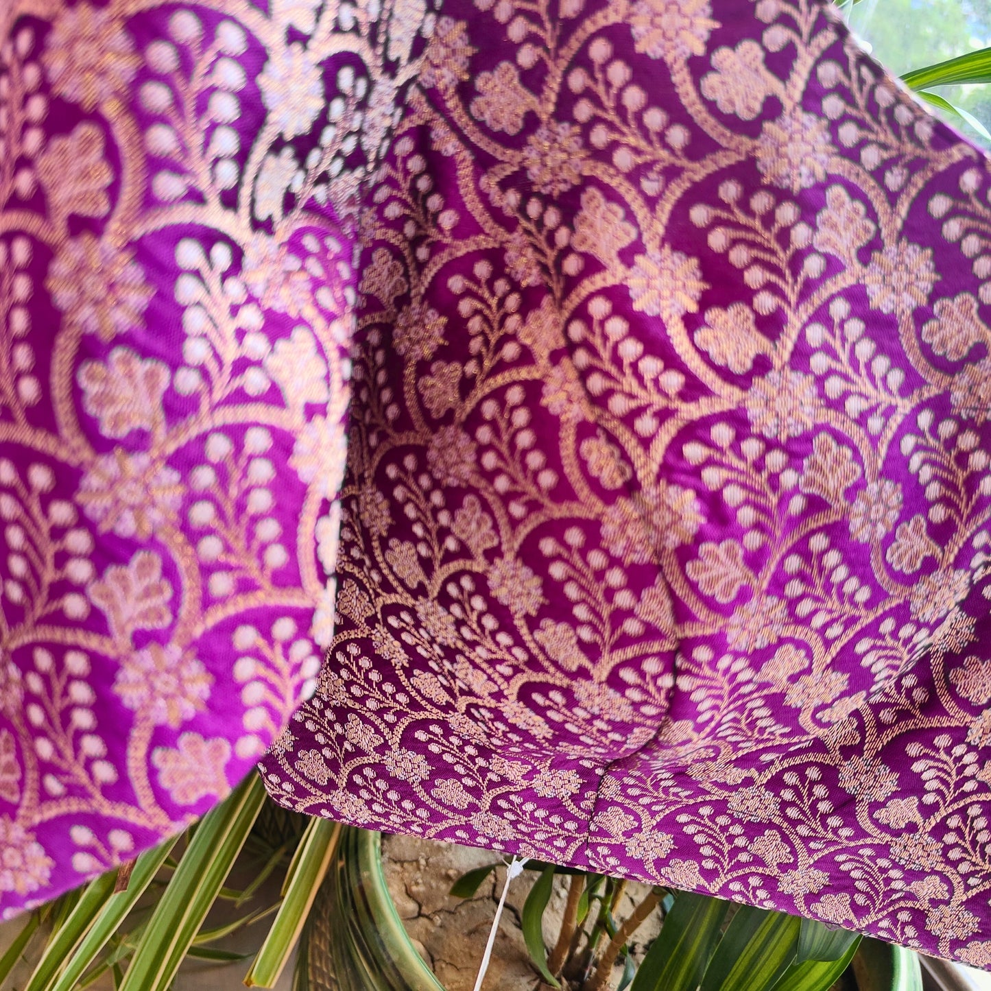 Readymade Banarasi Silk Blouse in Purple Color