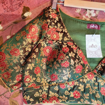 Green Kimkhwab Banarasi Silk Blouse