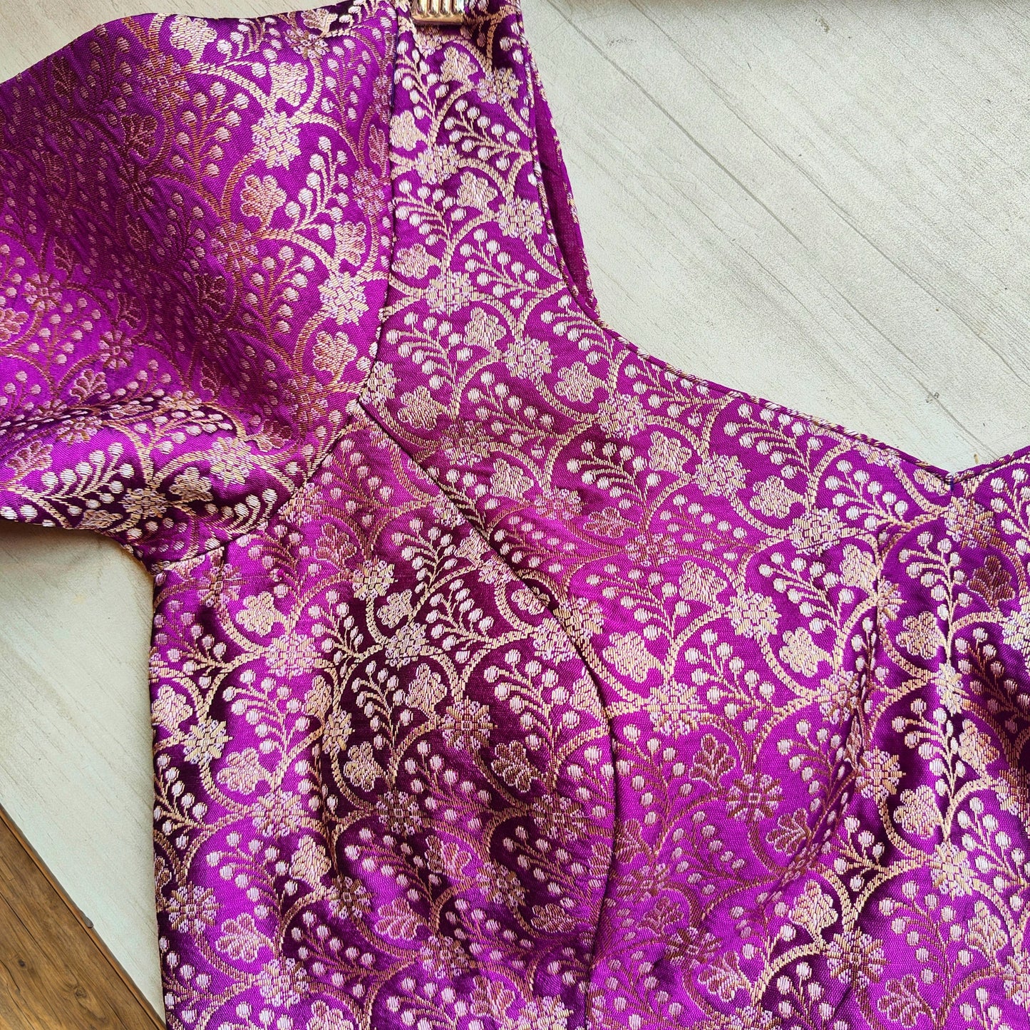 Readymade Banarasi Silk Blouse in Purple Color