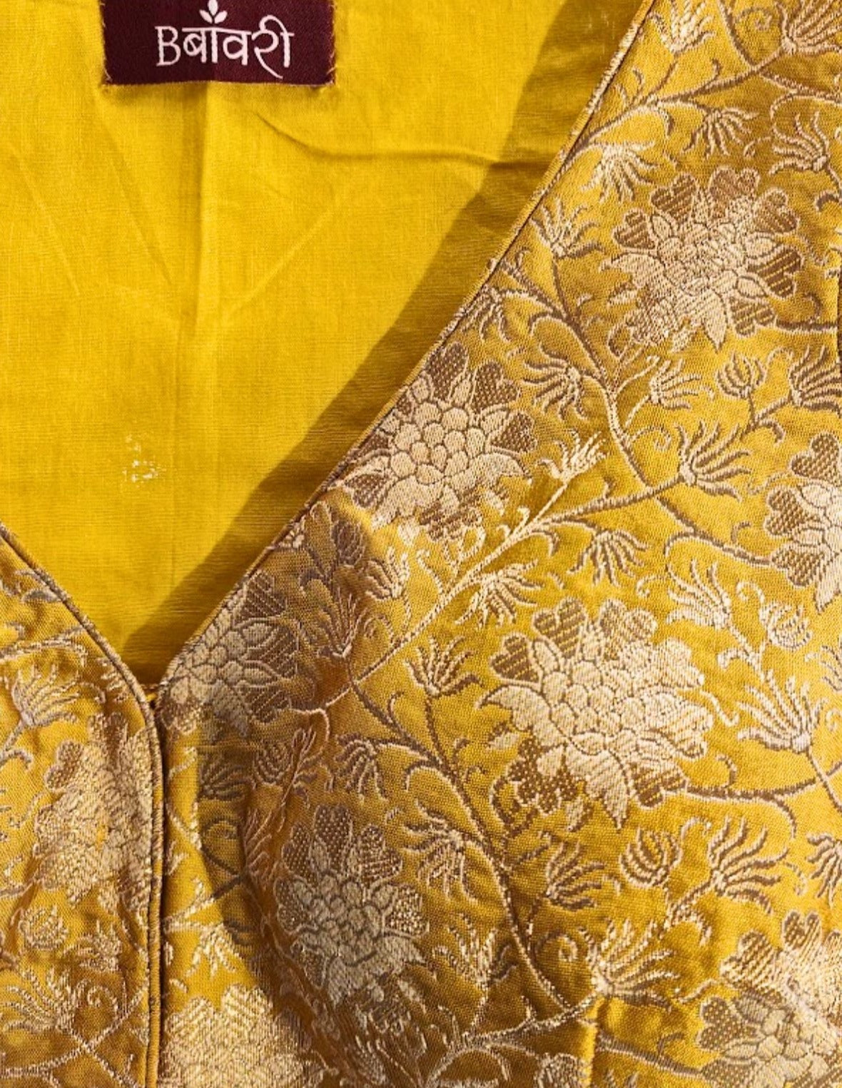 Banarasi Brocade Yellow Silk Blouse