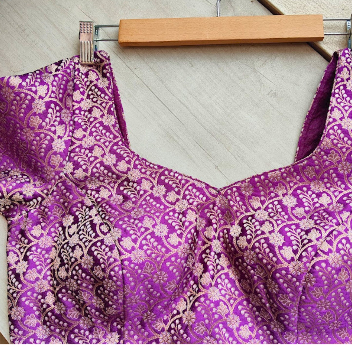 Readymade Banarasi Silk Blouse in Purple 