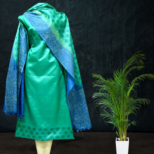 Printed Tussar silk Suit